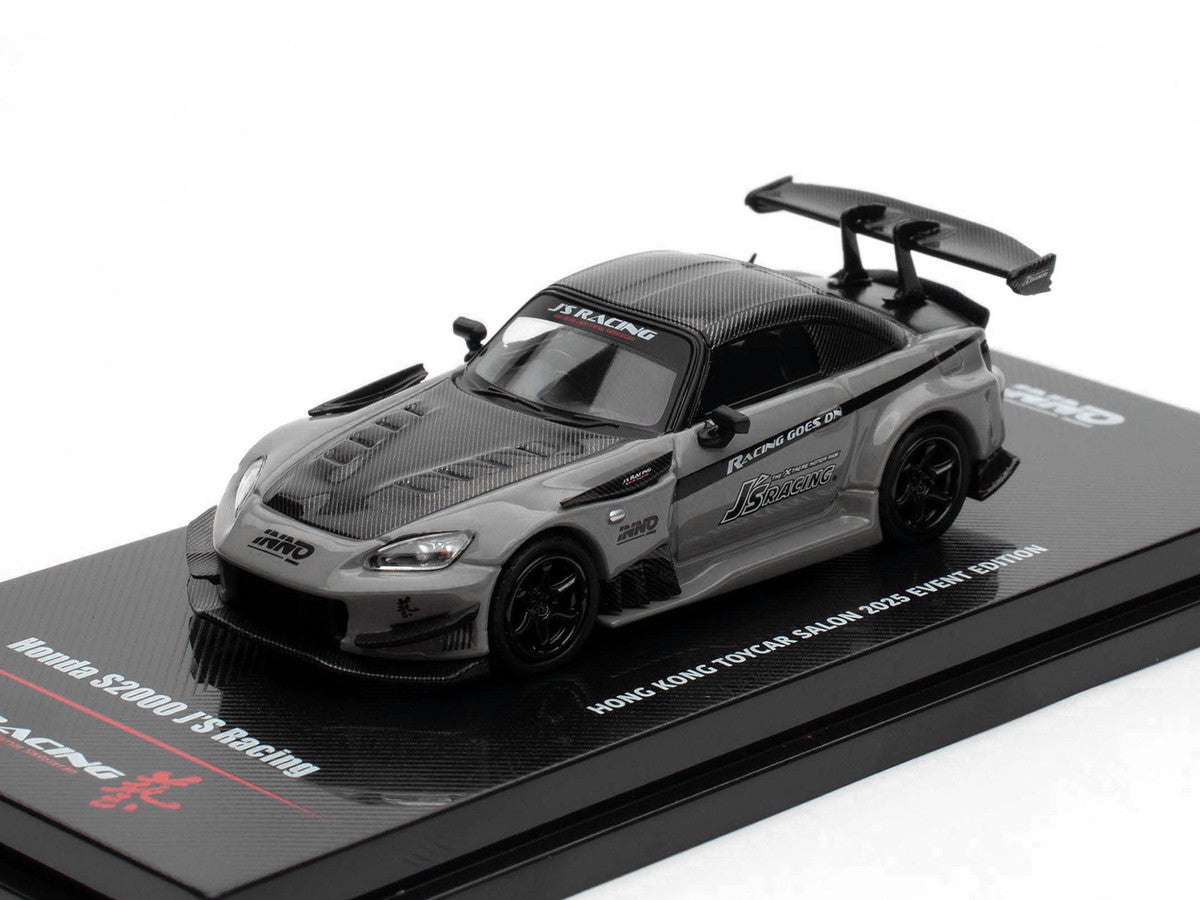 Honda S2000 RHD (Right Hand Drive) "J's Racing" Gray with Carbon Hood and Top "Hong Kong Toycar Salon 2025 Event Edition" 1/64 Diecast Model Car by Inno Models-2