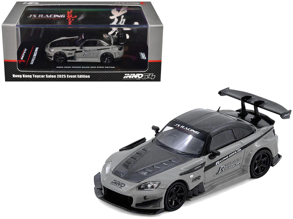 Honda S2000 RHD (Right Hand Drive) "J's Racing" Gray with Carbon Hood and Top "Hong Kong Toycar Salon 2025 Event Edition" 1/64 Diecast Model Car by Inno Models-3