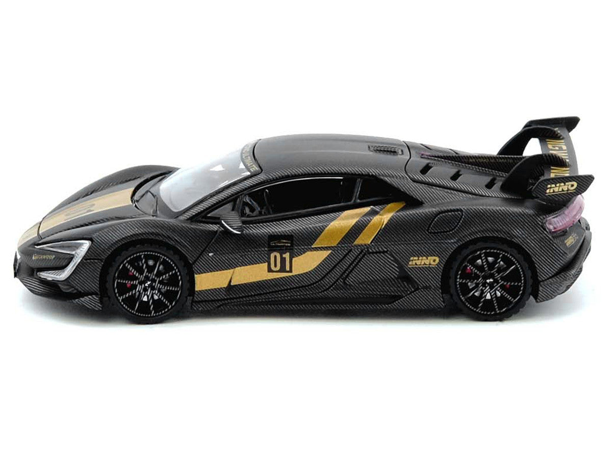 Yangwang U9 #01 Carbon Fiber Gold Stripes 1/64 Diecast Model Car-2