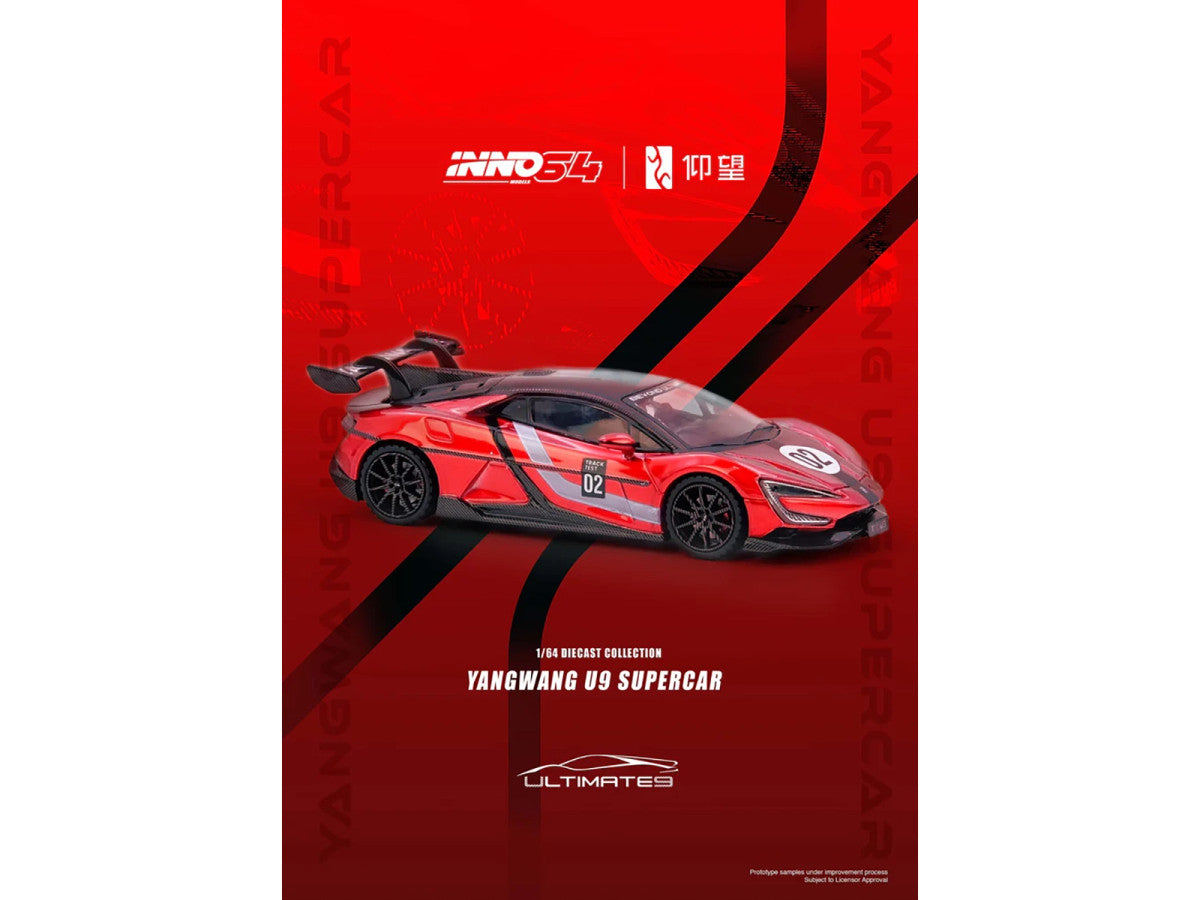 2025 Yangwang U9 Xtreme 1/64 Diecast Model Red EV Supercar-4