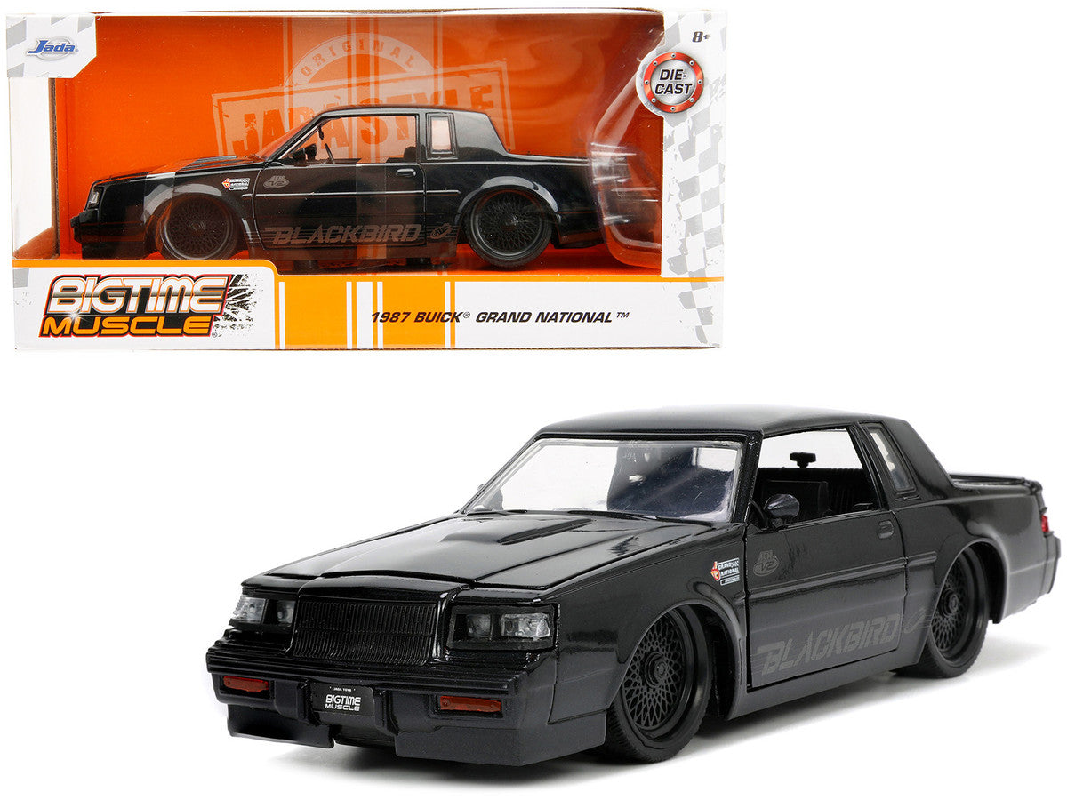 1987 Buick Grand National Black Metallic "Blackbird" "Bigtime Muscle" Series 1/24 Diecast Model Car by Jada-0