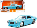 1971 Chevrolet Camaro Z/28 Light Blue with White Stripes "Bigtime Muscle" Series 1/24 Diecast Model Car by Jada-0