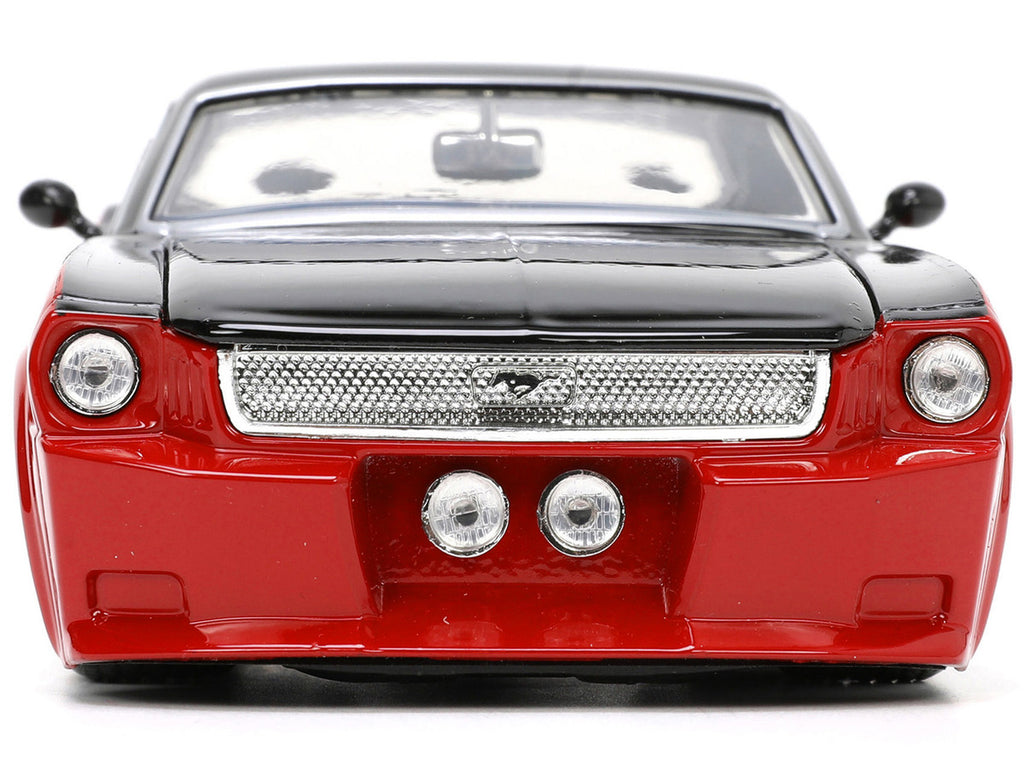 1965 Ford Mustang Custom Red and Black "Bigtime Muscle" Series 1/24 Diecast Model Car by Jada-3