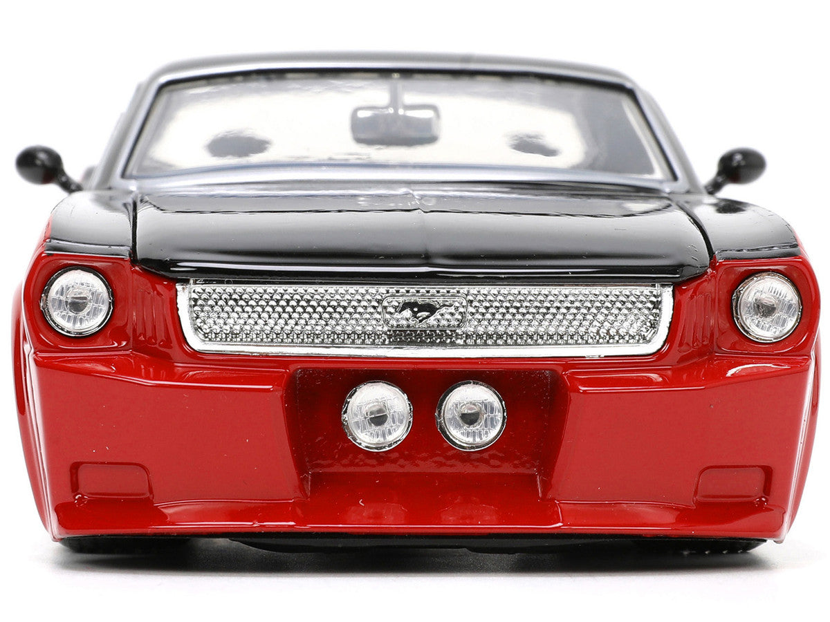 1965 Ford Mustang Custom Red and Black "Bigtime Muscle" Series 1/24 Diecast Model Car by Jada-3