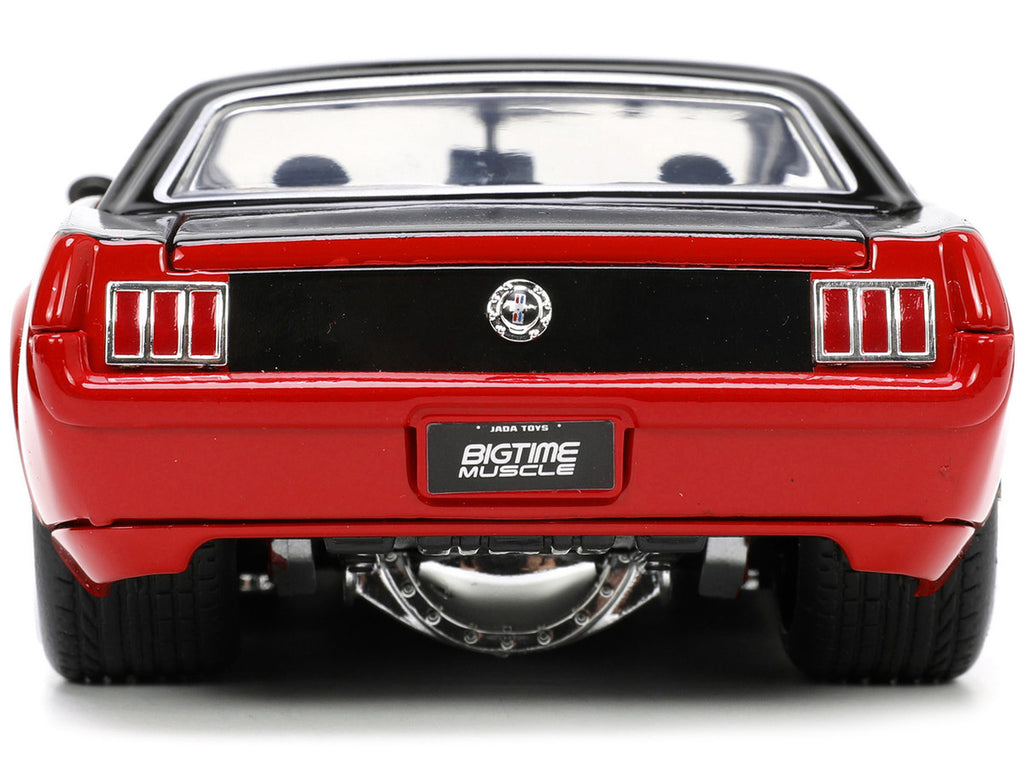1965 Ford Mustang Custom Red and Black "Bigtime Muscle" Series 1/24 Diecast Model Car by Jada-4