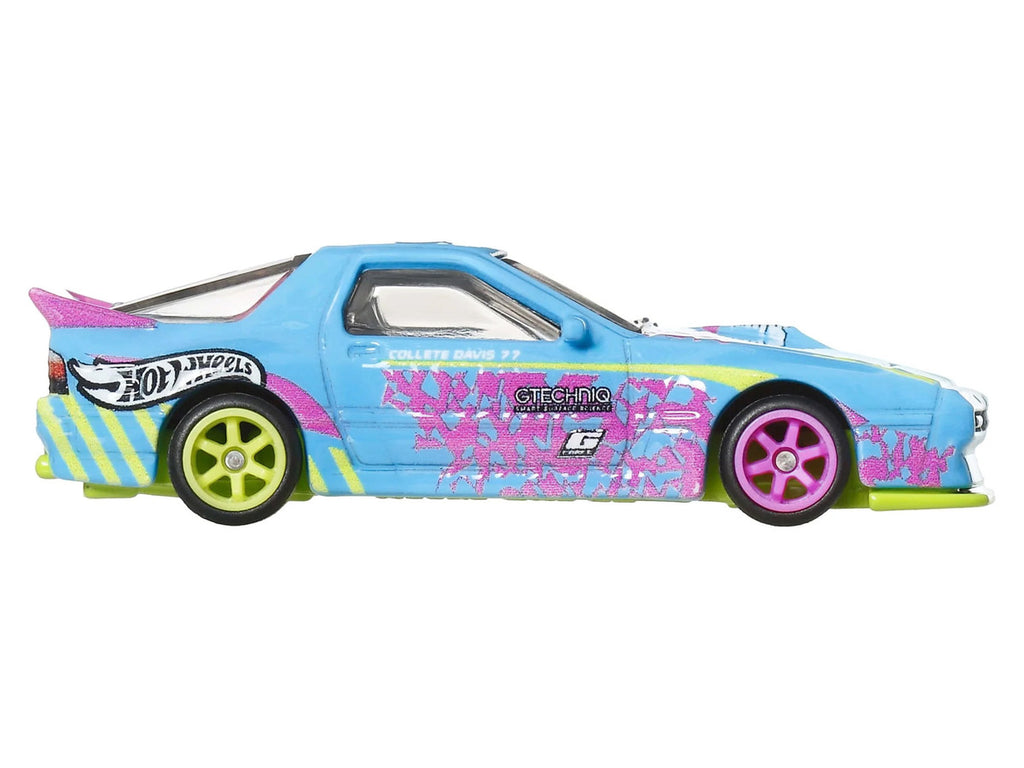 Mazda RX7 FC PANDEM Blue with Graphics "Silhouettes" Series Diecast Model Car by Hot Wheels-0