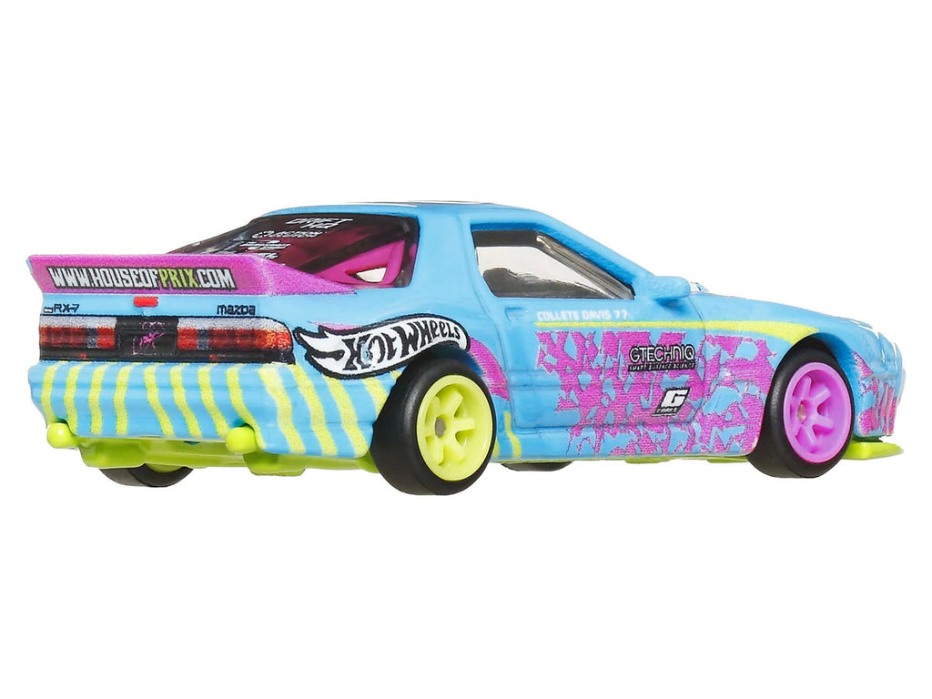 Mazda RX7 FC PANDEM Blue with Graphics "Silhouettes" Series Diecast Model Car by Hot Wheels-1