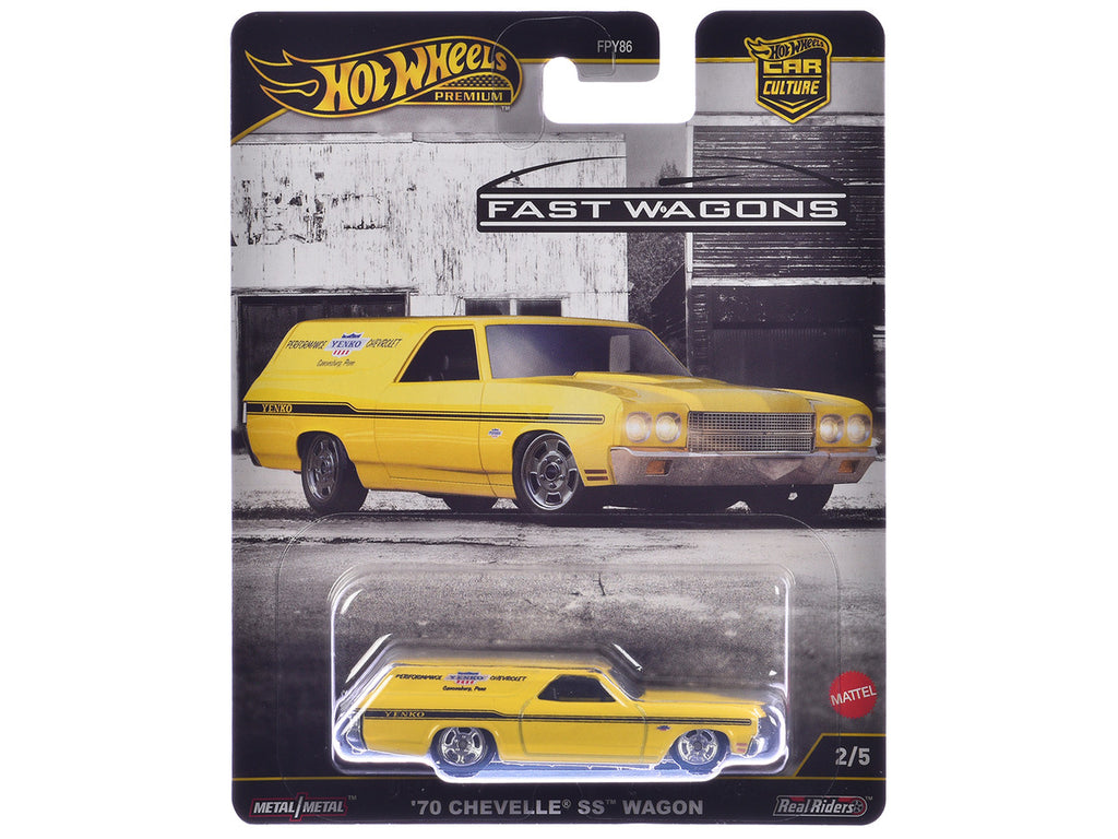 1970 Chevrolet Chevelle SS Wagon "Yenko" Yellow "Fast Wagons" Series Diecast Model Car by Hot Wheels-2