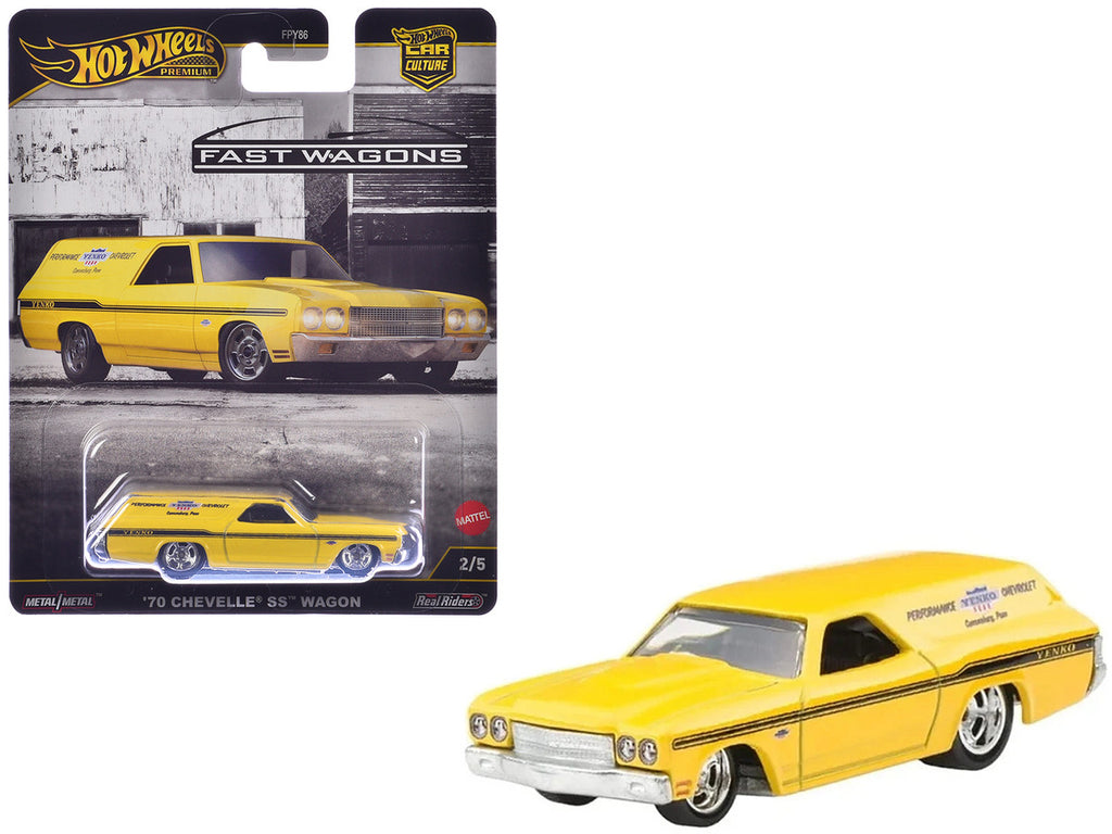 1970 Chevrolet Chevelle SS Wagon "Yenko" Yellow "Fast Wagons" Series Diecast Model Car by Hot Wheels-0