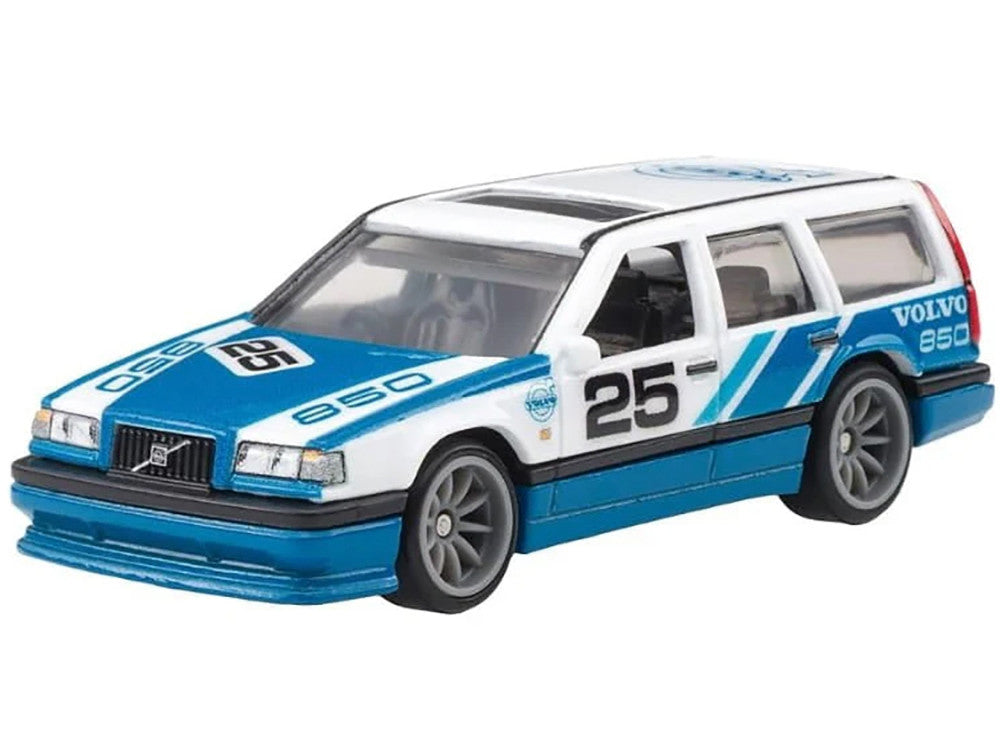 Volvo 850 Estate Wagon #25 Blue and White "Fast Wagons" Series Diecast Model Car by Hot Wheels-1