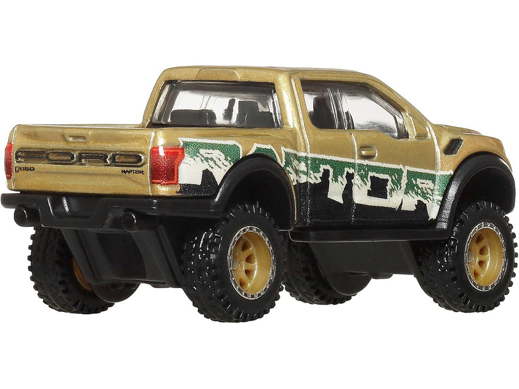 2017 Ford F-150 Raptor Pickup Truck Gold Metallic with Graphics "HW Off Road" Series Diecast Model Car by Hot Wheels-2
