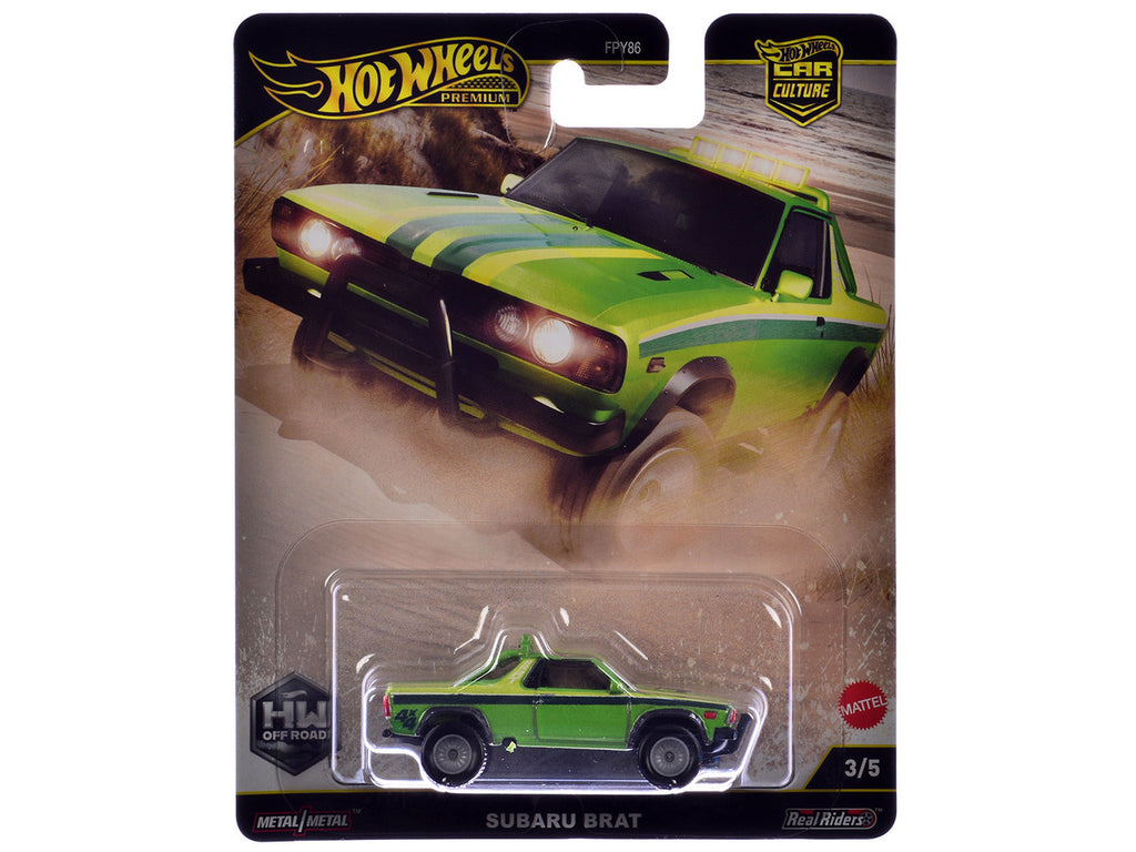 Subaru BRAT Utility Truck Green Metallic with Stripes "HW Off Road" Series Diecast Model Car by Hot Wheels-2