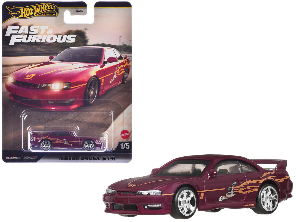 Nissan 240SX (S14) RHD (Right Hand Drive) Maroon with Graphics "The Fast and the Furious" (2001) Movie "Fast & Furious" Series Diecast Model Car by Hot Wheels-2