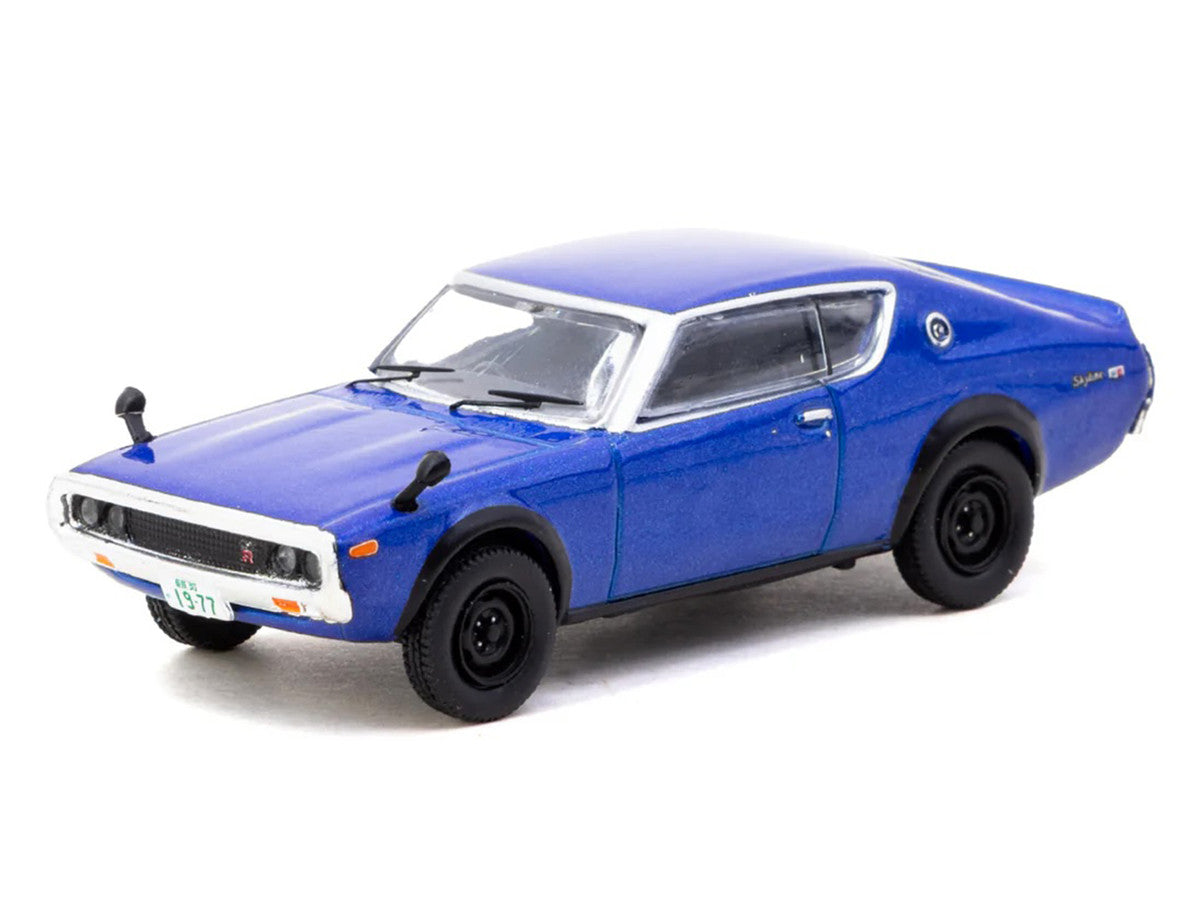 Nissan Skyline 2000GT-R KPGC110 RHD (Right Hand Drive) Blue Metallic "J Collection" Series 1/64 Diecast Model by Tarmac Works-1