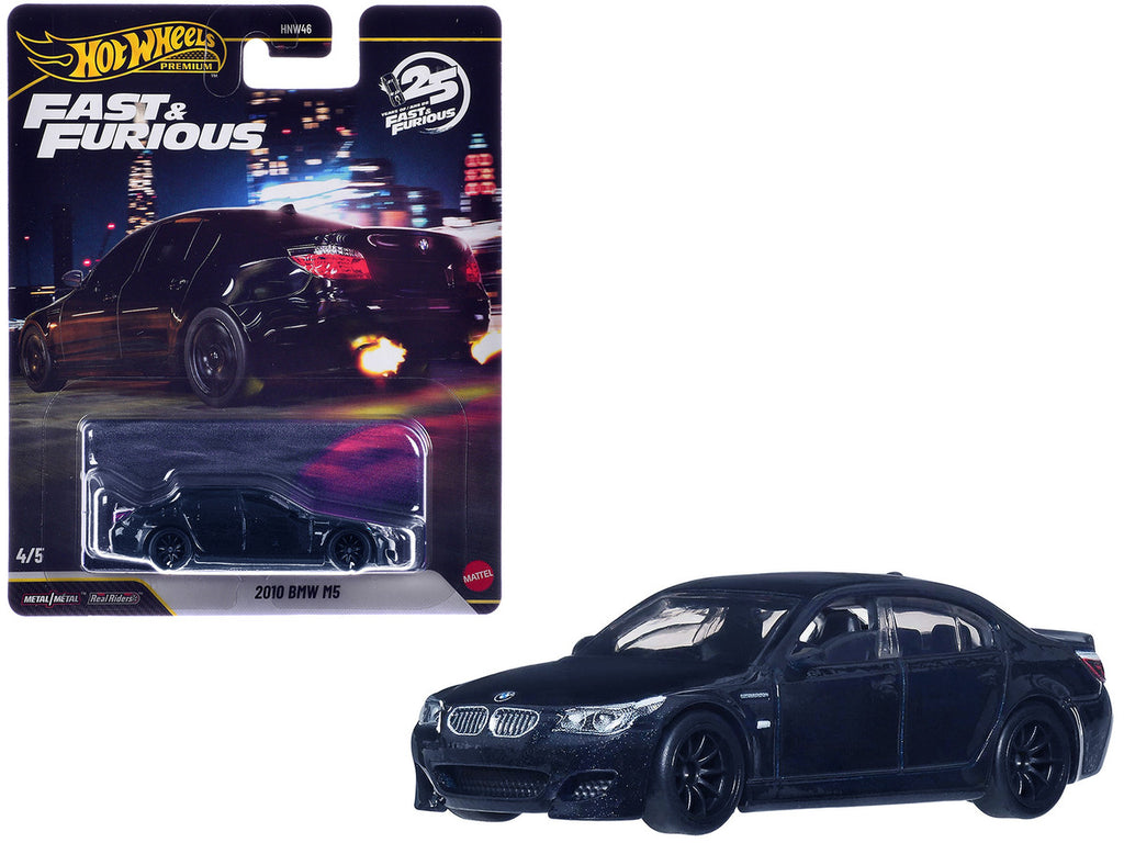 2010 BMW M5 Dark Blue Metallic "Fast & Furious 6" (2013) Movie "Fast & Furious" Series Diecast Model Car by Hot Wheels-3