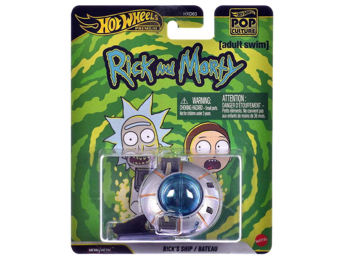 Rick's Ship Silver "Rick and Morty" (2013-Current) TV Series "Pop Culture" Series Diecast Model Car by Hot Wheels-2