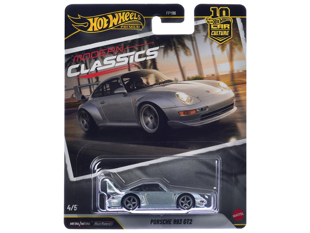Porsche 993 GT2 Gray Metallic "Modern Classics" Series Diecast Model Car by Hot Wheels-2