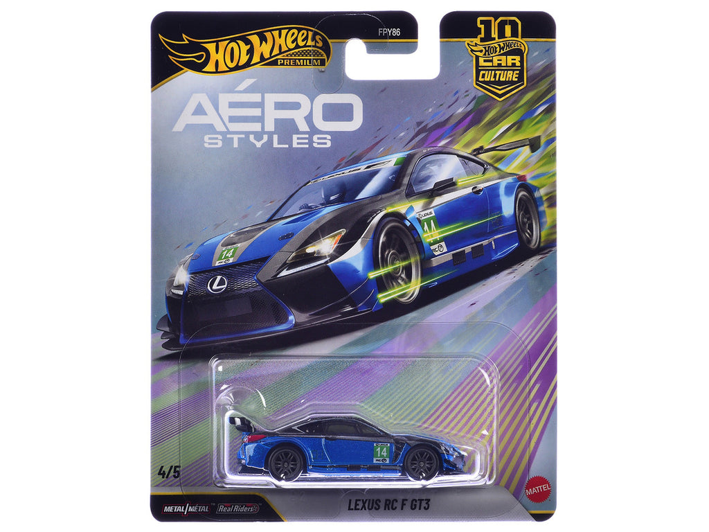 Lexus RC F GT3 #14 Blue Metallic "Aero Styles" Series Diecast Model Car by Hot Wheels-0