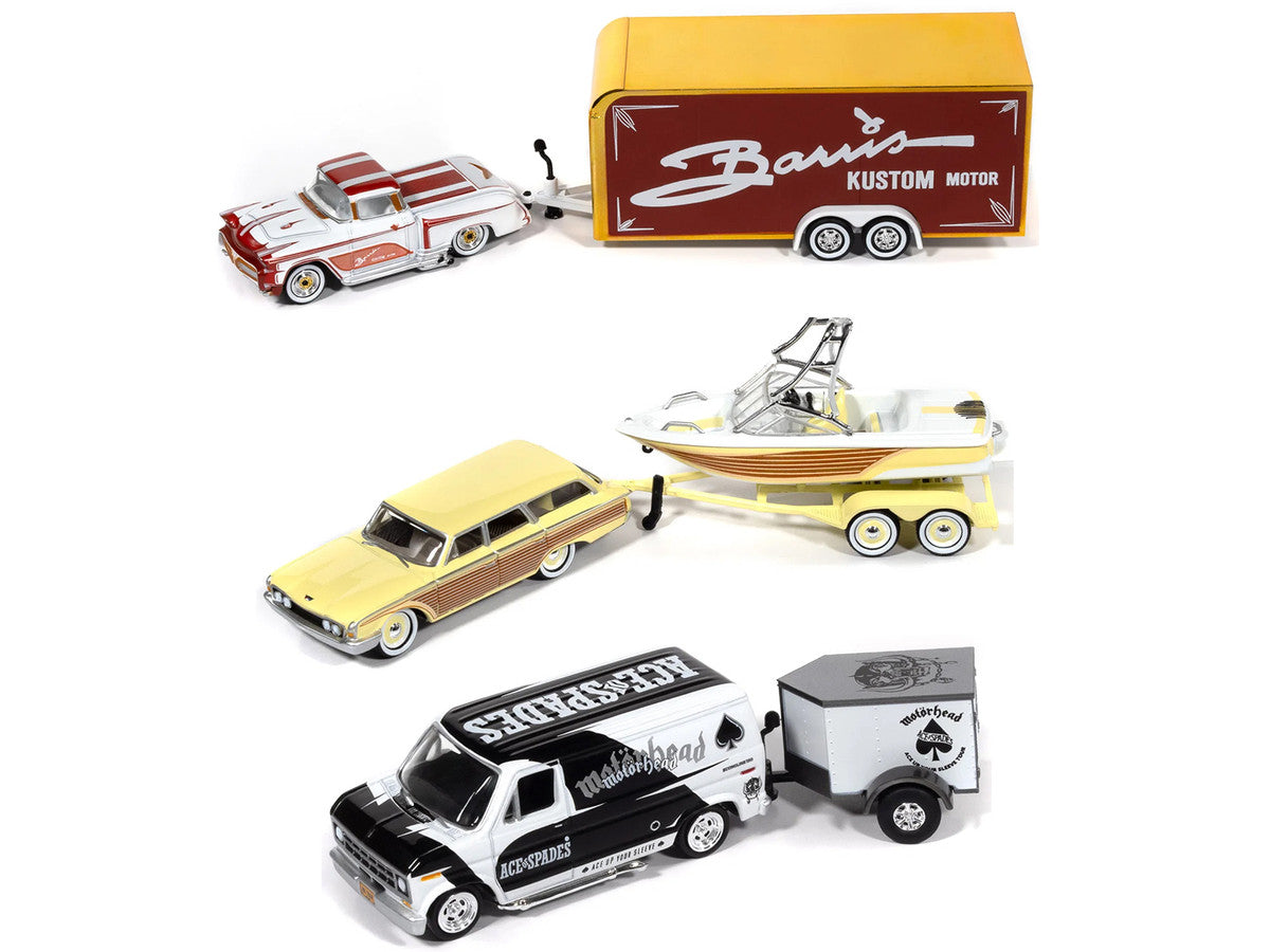 "Tow & Go" 2026 Release 2 Set of 3 pieces 1/64 Diecast Model Cars by Johnny Lightning-1