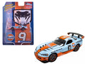 2008 Dodge Viper SRT10 #9 "Gulf Oil" Light Blue and Orange Limited Edition to 2496 pieces Worldwide 1/64 Diecast Model Car by Johnny Lightning-0