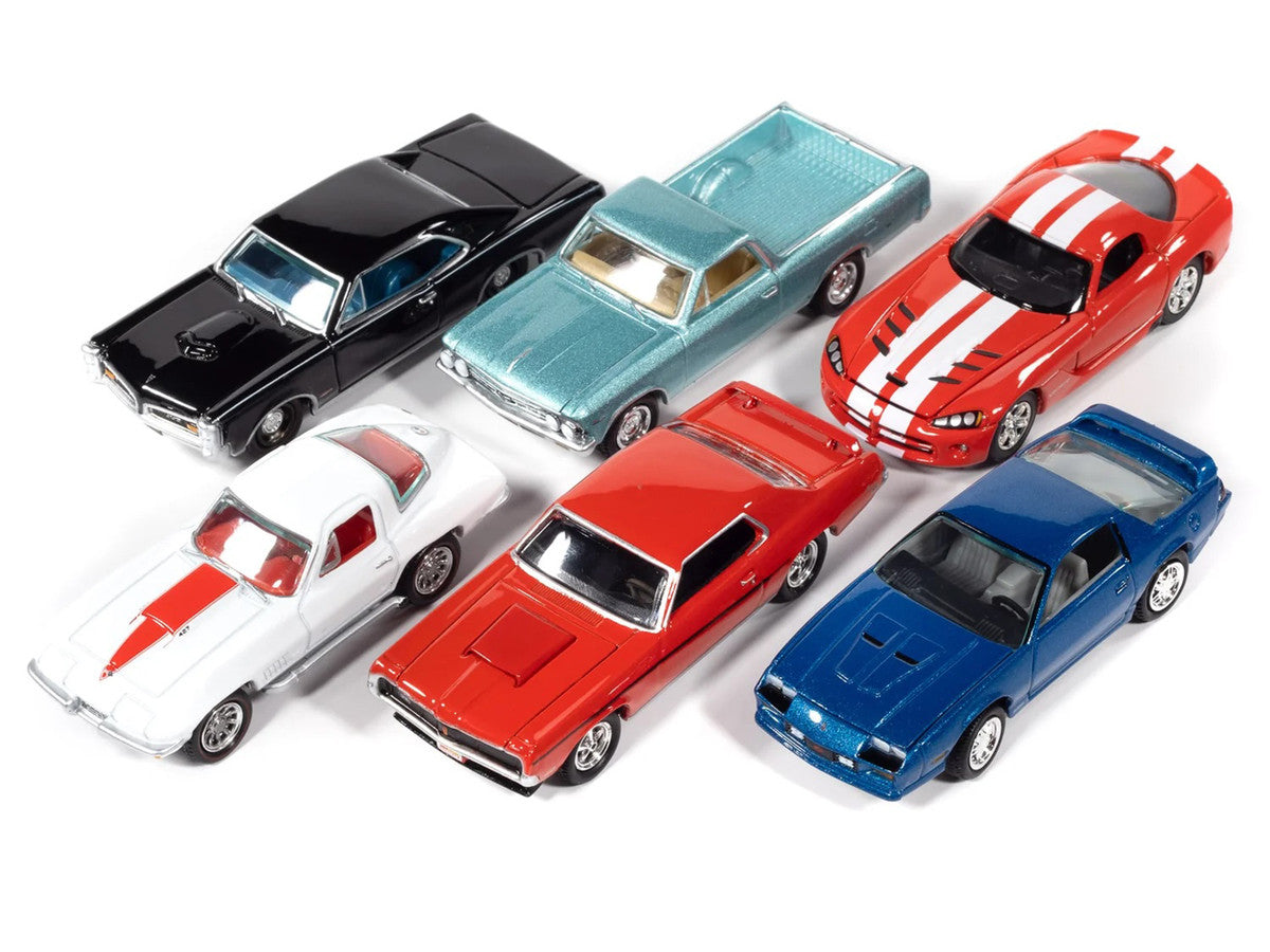 "Muscle Cars USA" 2025 Release 3 Set A of 6 pieces "MECUM Auctions" 1/64 Diecast Model Cars by Johnny Lightning-1