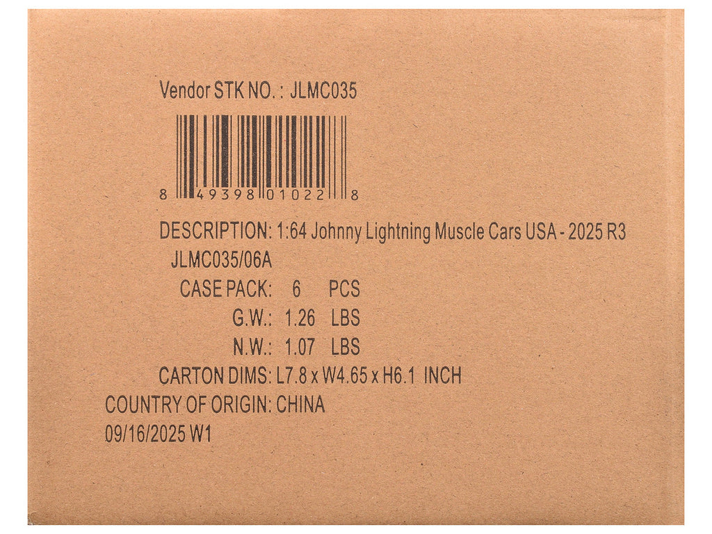 "Muscle Cars USA" 2025 Release 3 Set A of 6 pieces "MECUM Auctions" 1/64 Diecast Model Cars by Johnny Lightning-2