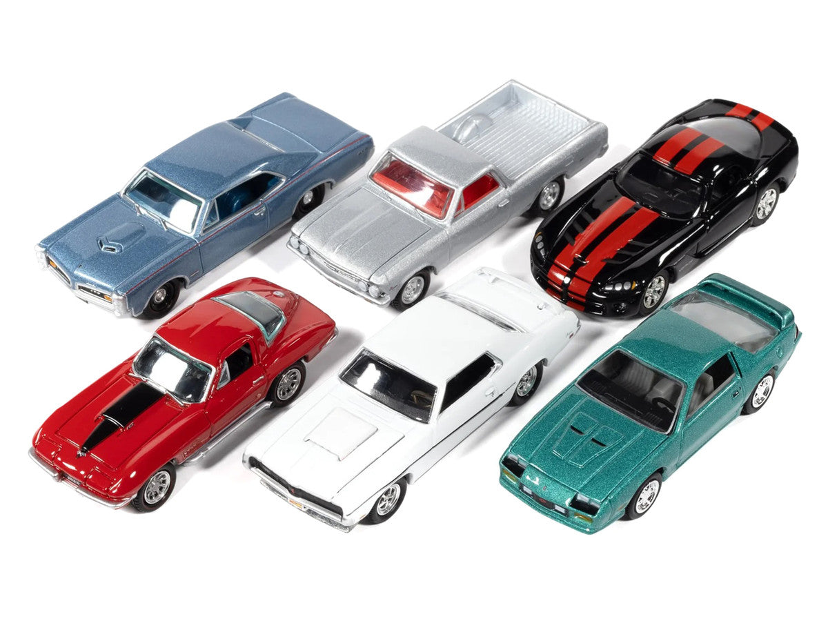 "Muscle Cars USA" 2025 Release 3 Set B of 6 pieces "MECUM Auctions" 1/64 Diecast Model Cars by Johnny Lightning-1