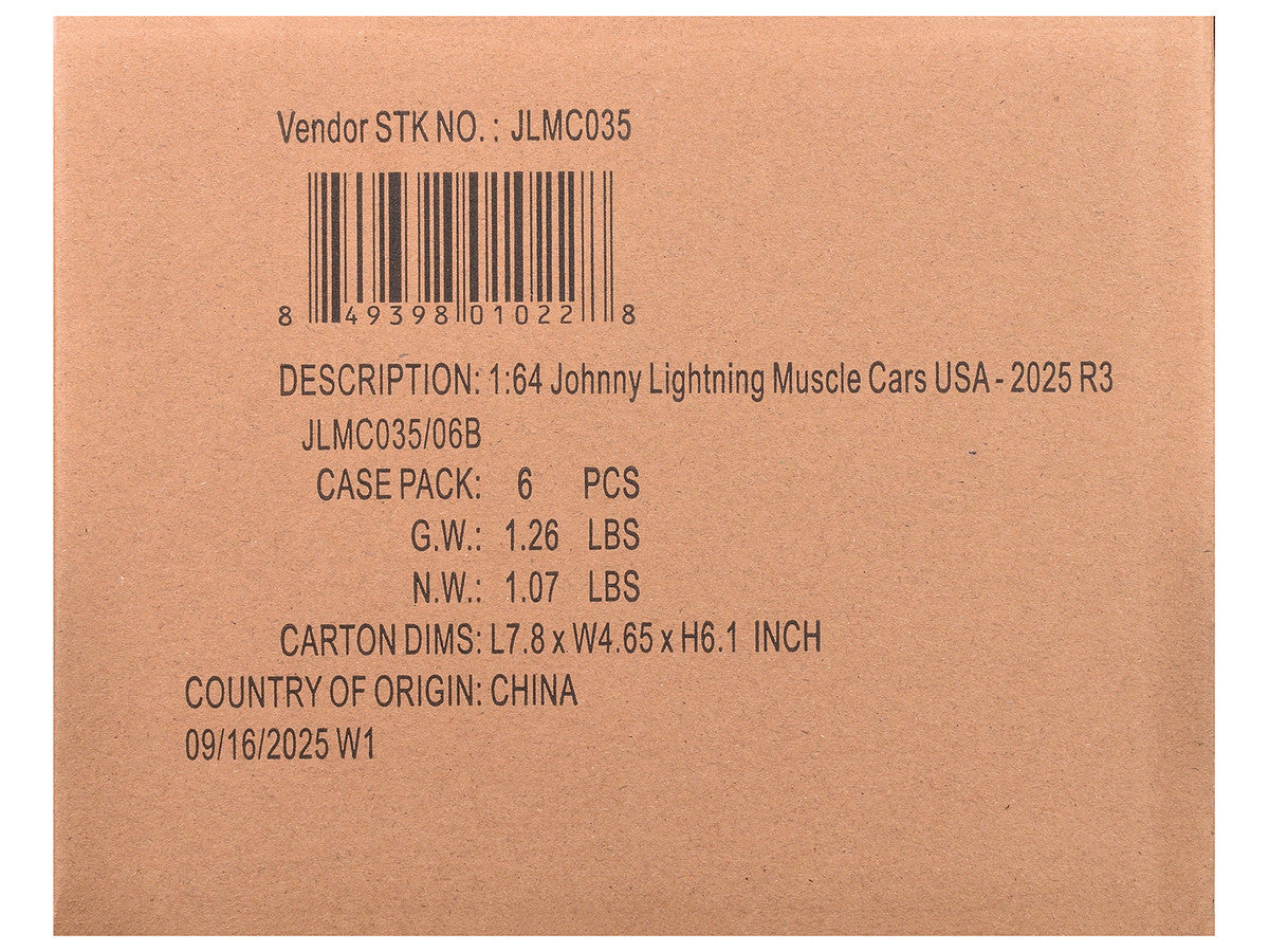 "Muscle Cars USA" 2025 Release 3 Set B of 6 pieces "MECUM Auctions" 1/64 Diecast Model Cars by Johnny Lightning-2