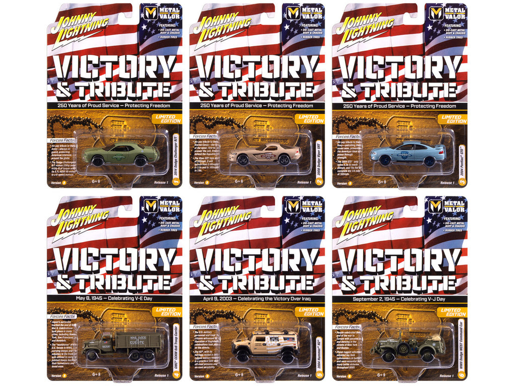"Military" Set B of 6 pieces 2025 Release 1 Limited Edition Diecast Models by Johnny Lightning-0