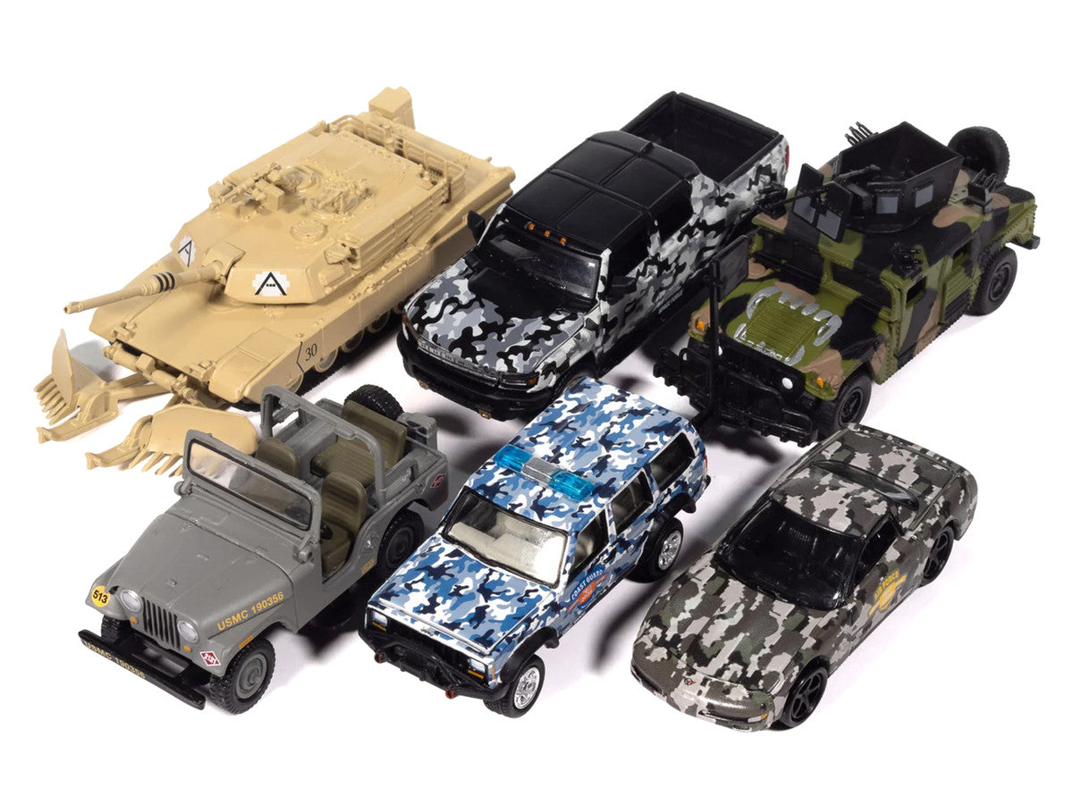 "Military" Set A of 6 pieces 2025 Release 2 Limited Edition 1/64 Diecast Model Cars by Johnny Lightning-1