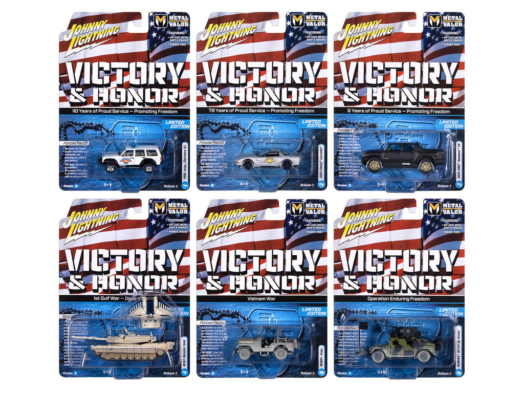 "Military" Set B of 6 pieces 2025 Release 2 Limited Edition 1/64 Diecast Model Cars by Johnny Lightning-0