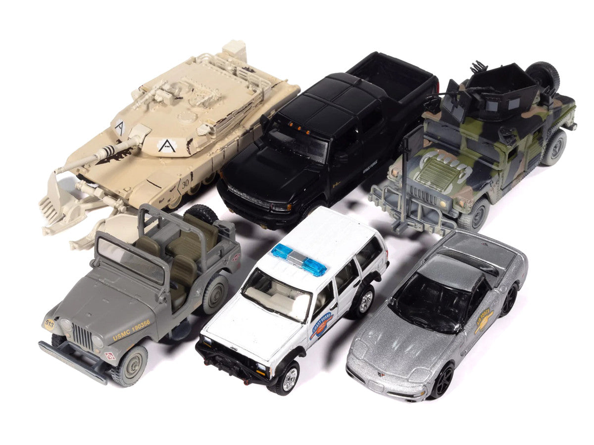 "Military" Set B of 6 pieces 2025 Release 2 Limited Edition 1/64 Diecast Model Cars by Johnny Lightning-1