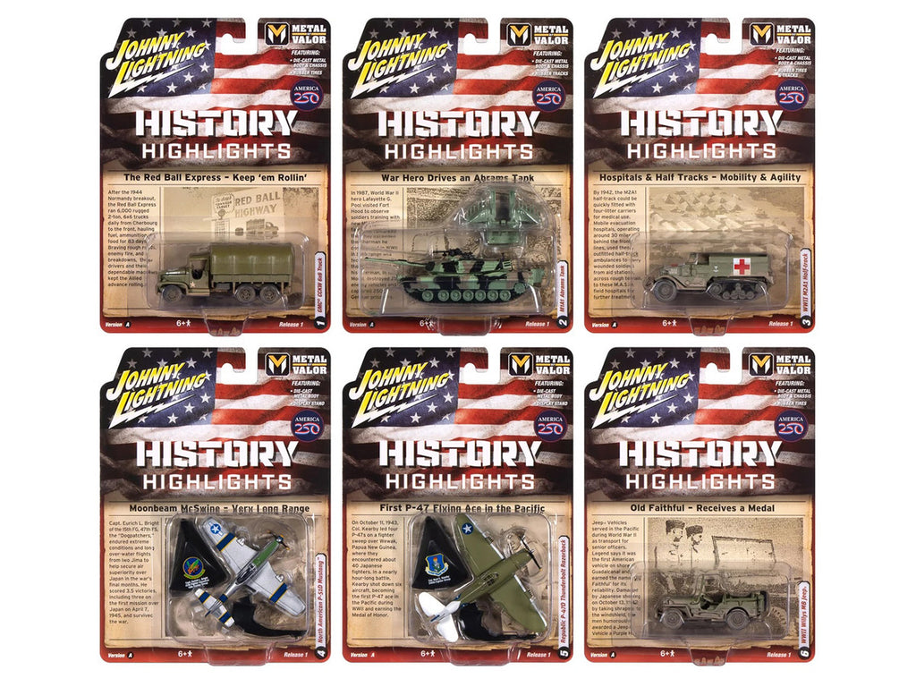 "Military" Set A of 6 pieces 2026 Release 1 Limited Edition 1/64 Diecast Model Cars by Johnny Lightning-0