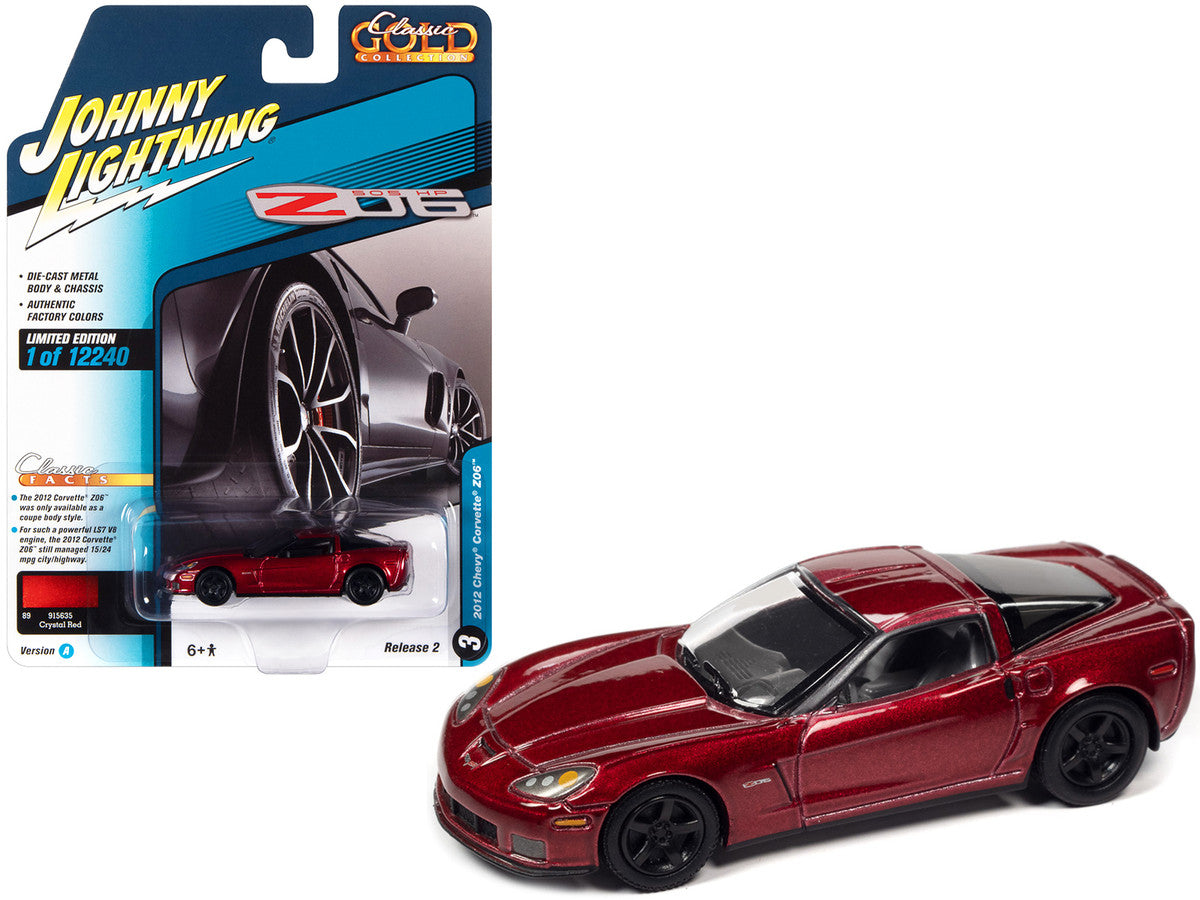 2012 Chevrolet Corvette Z06 Crystal Red Metallic "Classic Gold Collection" Series Limited Edition to 12240 pieces Worldwide 1/64 Diecast Model Car by Johnny Lightning-0