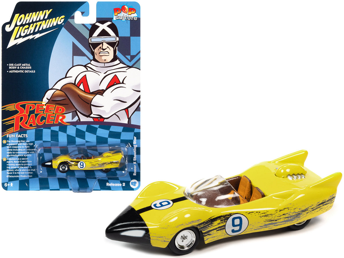 Racer X's Shooting Star (Raced Version) "Speed Racer" (1967) TV Series "Pop Culture" 2022 Release 2 1/64 Diecast Model Car by Johnny Lightning-0