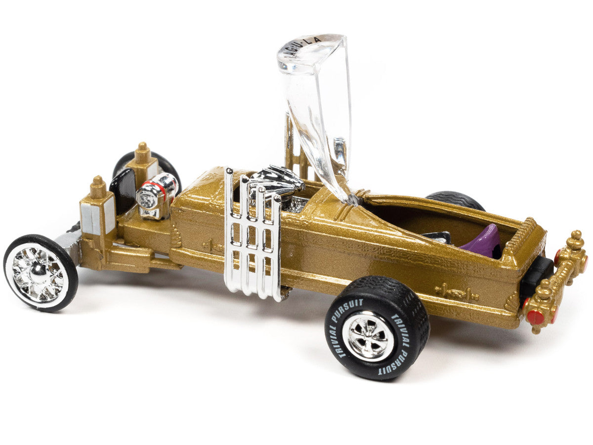 Barris Drag-U-La "The Munsters" "Trivia Pursuit" with Poker Chip Collector's Token and Game Card "Pop Culture" 2022 Release 3 1/64 Diecast Model Car by Johnny Lightning-1