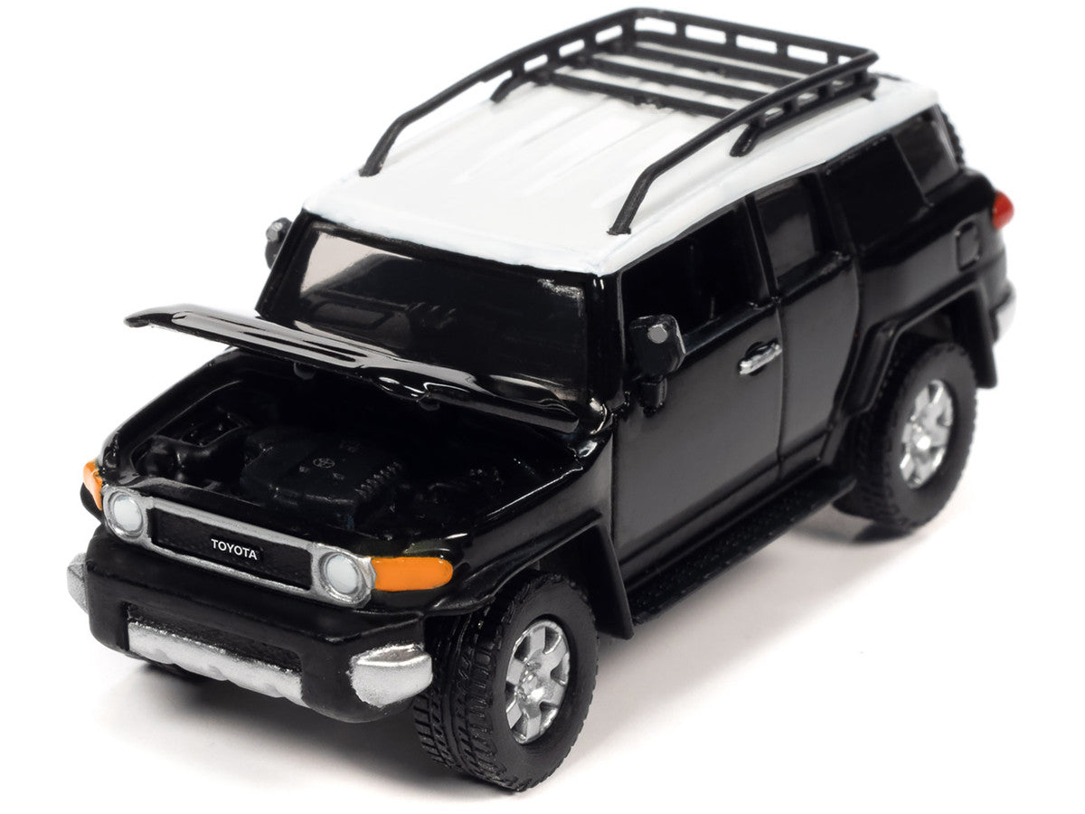 2007 Toyota FJ Cruiser Black Diamond with White Top and Roofrack "Classic Gold Collection" Series Limited Edition 1/64 Diecast Model Car by Johnny Lightning-1