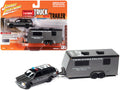 1997 Chevrolet Tahoe "SWAT" Custom Gray Metallic and Black with "Twin Cities Police" Camper Trailer Limited Edition to 9892 pieces Worldwide "Truck and Trailer" Series 1/64 Diecast Model Car by Johnny Lightning-0