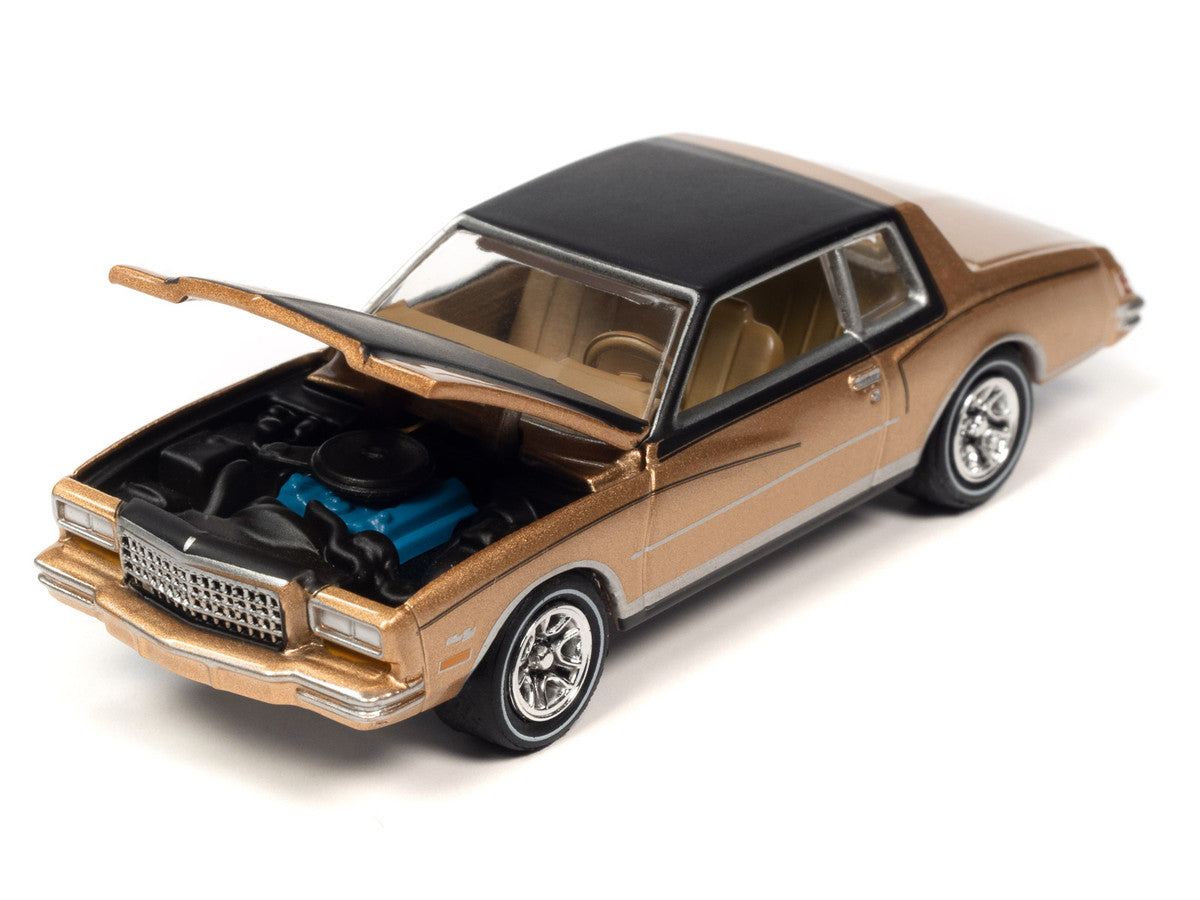 1980 Chevrolet Monte Carlo Light Camel Gold Metallic with Black Top and Hood Limited Edition to 3484 pieces Worldwide "OK Used Cars" 2023 Series 1/64 Diecast Model Car by Johnny Lightning-1