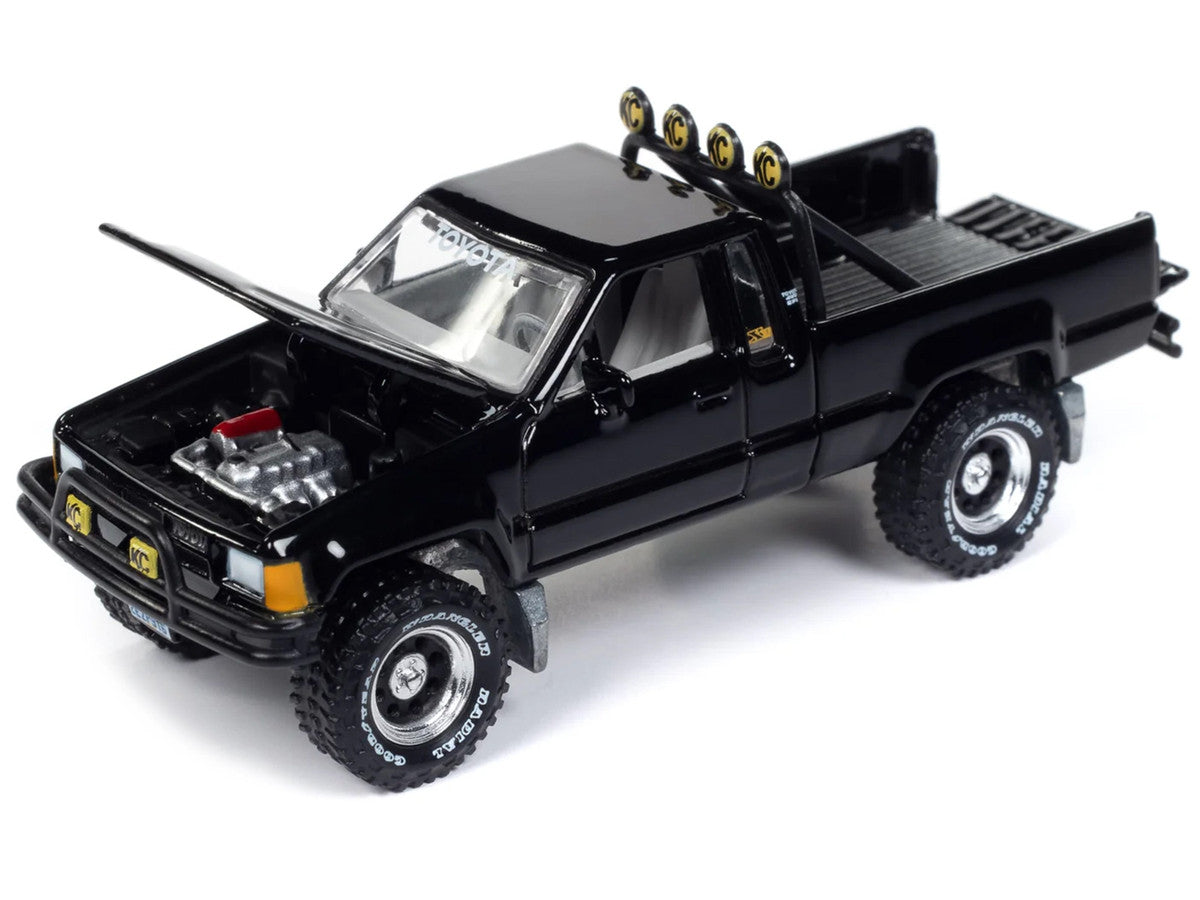 1985 Toyota SR5 Pickup Truck Black "Mystery Matinee" Movie Pop Culture 2024 Release 1 1/64 Diecast Model Car by Johnny Lightning-2