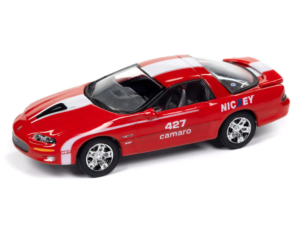 2002 Chevrolet Nickey Camaro ZL1 Bright Rally Red with White Stripes "Muscle Cars USA" Series 1/64 Diecast Model Car by Johnny Lightning-0