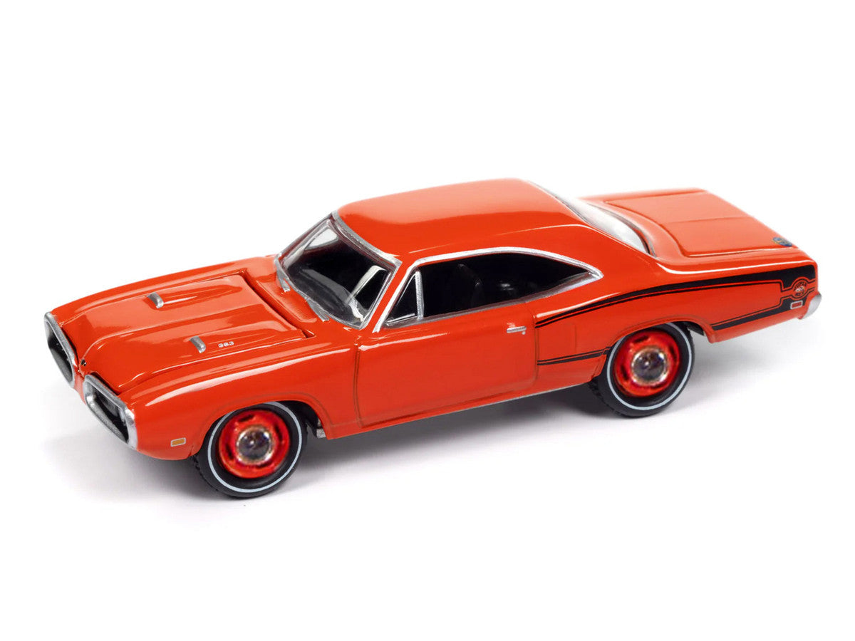 1970 Dodge Coronet Super Bee "Mr. Norm's" Hemi Orange with Black Stripes "Muscle Cars USA" Series 1/64 Diecast Model Car by Johnny Lightning-1