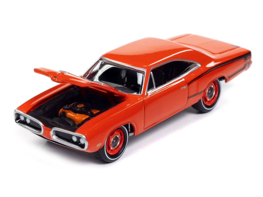 1970 Dodge Coronet Super Bee "Mr. Norm's" Hemi Orange with Black Stripes "Muscle Cars USA" Series 1/64 Diecast Model Car by Johnny Lightning-0