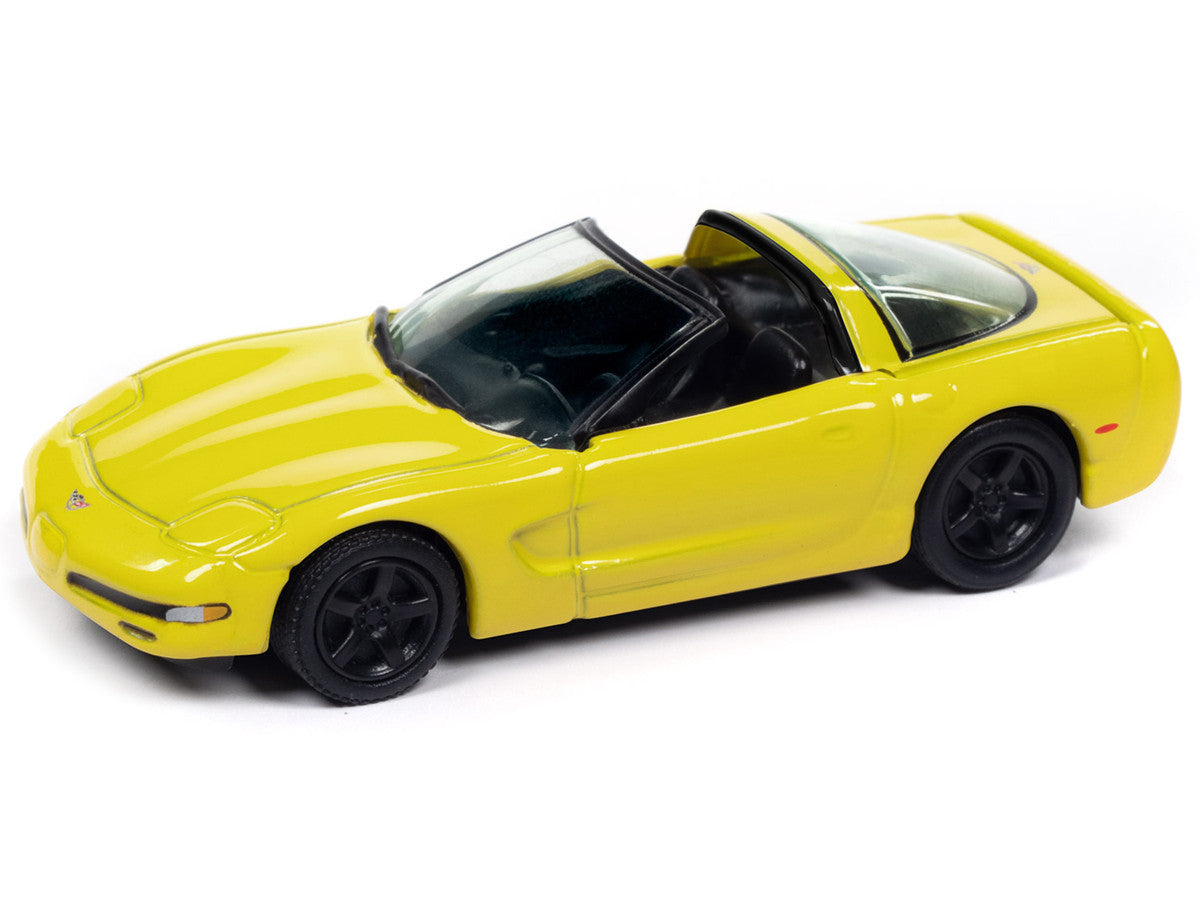 2003 Chevrolet Corvette Convertible "50th Anniversary" Millennium Yellow "Classic Gold Collection" 1/64 Diecast Model Car by Johnny Lightning-1