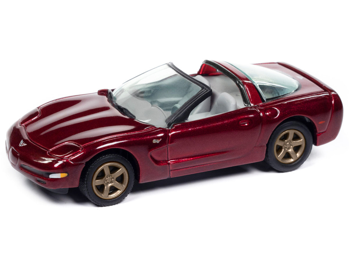 2003 Chevrolet Corvette Convertible "50th Anniversary" Anniversary Red Metallic "Classic Gold Collection" 1/64 Diecast Model Car by Johnny Lightning-1