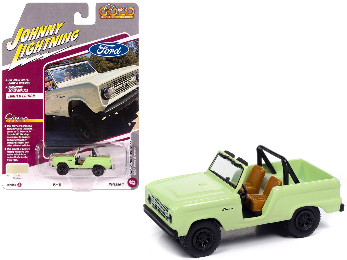 1967 Ford Bronco "Nick Cherrone" Glen Green "Classic Gold Collection" 1/64 Diecast Model Car by Johnny Lightning-0