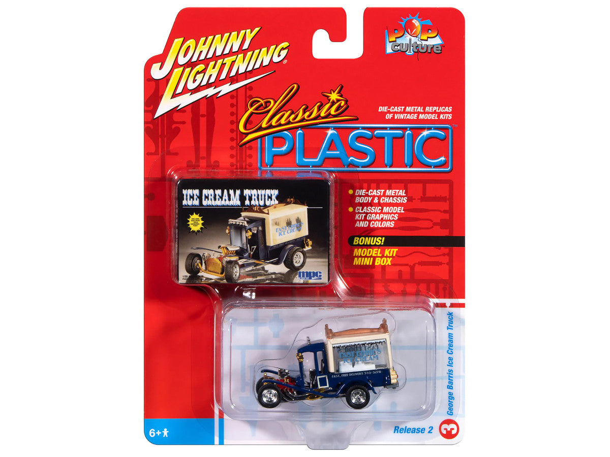 George Barris Ice Cream Truck Blue "Classic Plastic" "Pop Culture" 2024 Release 2 1/64 Diecast Model Car by Johnny Lightning-1