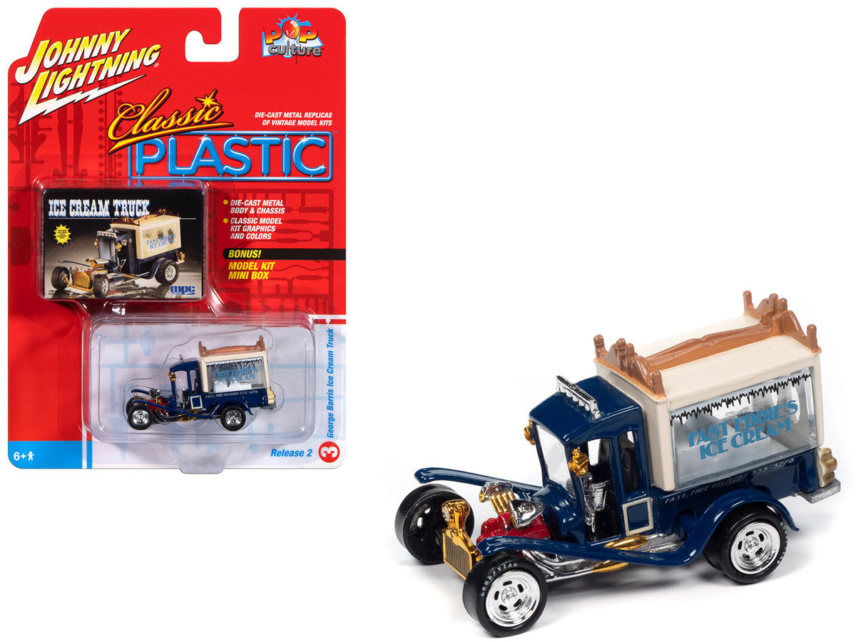 George Barris Ice Cream Truck Blue "Classic Plastic" "Pop Culture" 2024 Release 2 1/64 Diecast Model Car by Johnny Lightning-2