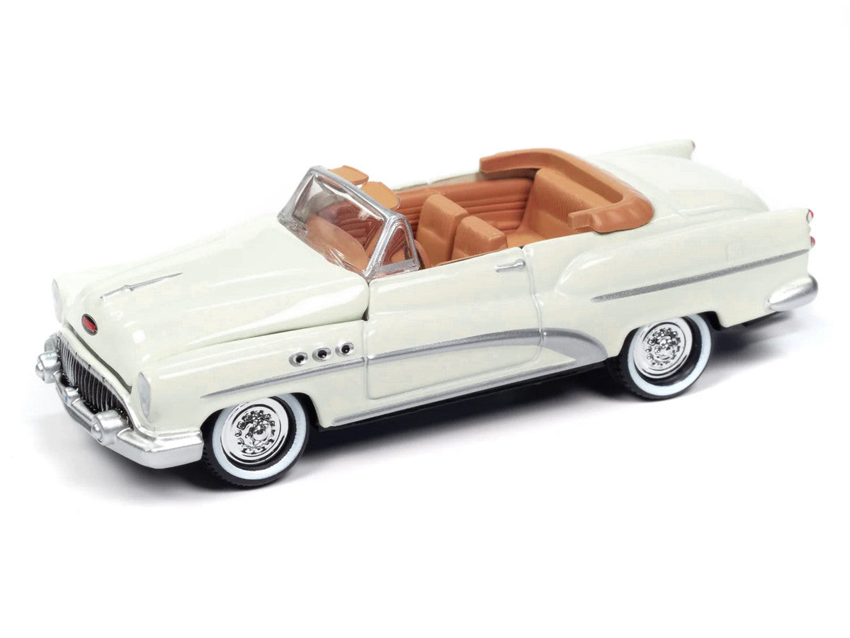 1953 Buick Super Cream with Travel Trailer Limited Edition "Tow & Go" Series 1/64 Diecast Model Car by Johnny Lightning-0