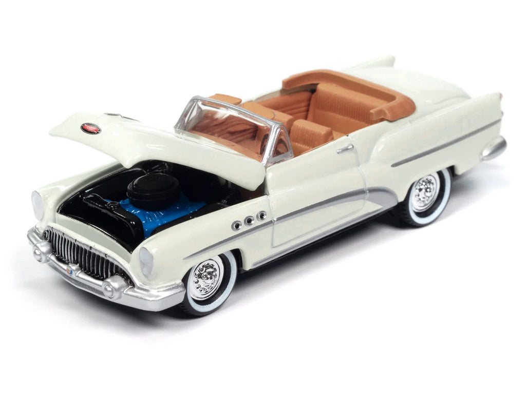 1953 Buick Super Cream with Travel Trailer Limited Edition "Tow & Go" Series 1/64 Diecast Model Car by Johnny Lightning-2